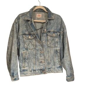 Wrangler Acid Wash Denim Jacket XS  Blue Trucker Vintage Retro 80s‎ 90s Grunge